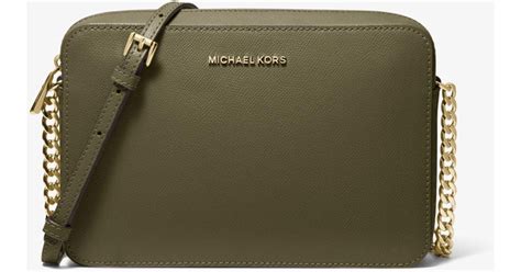 michael kors crossbody olive green|green leather crossbody bag.